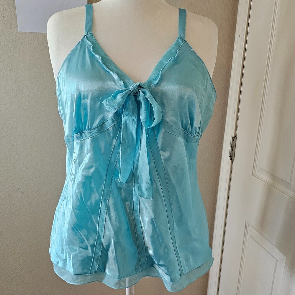 Satin Ruffle Slinky Y2K Tank